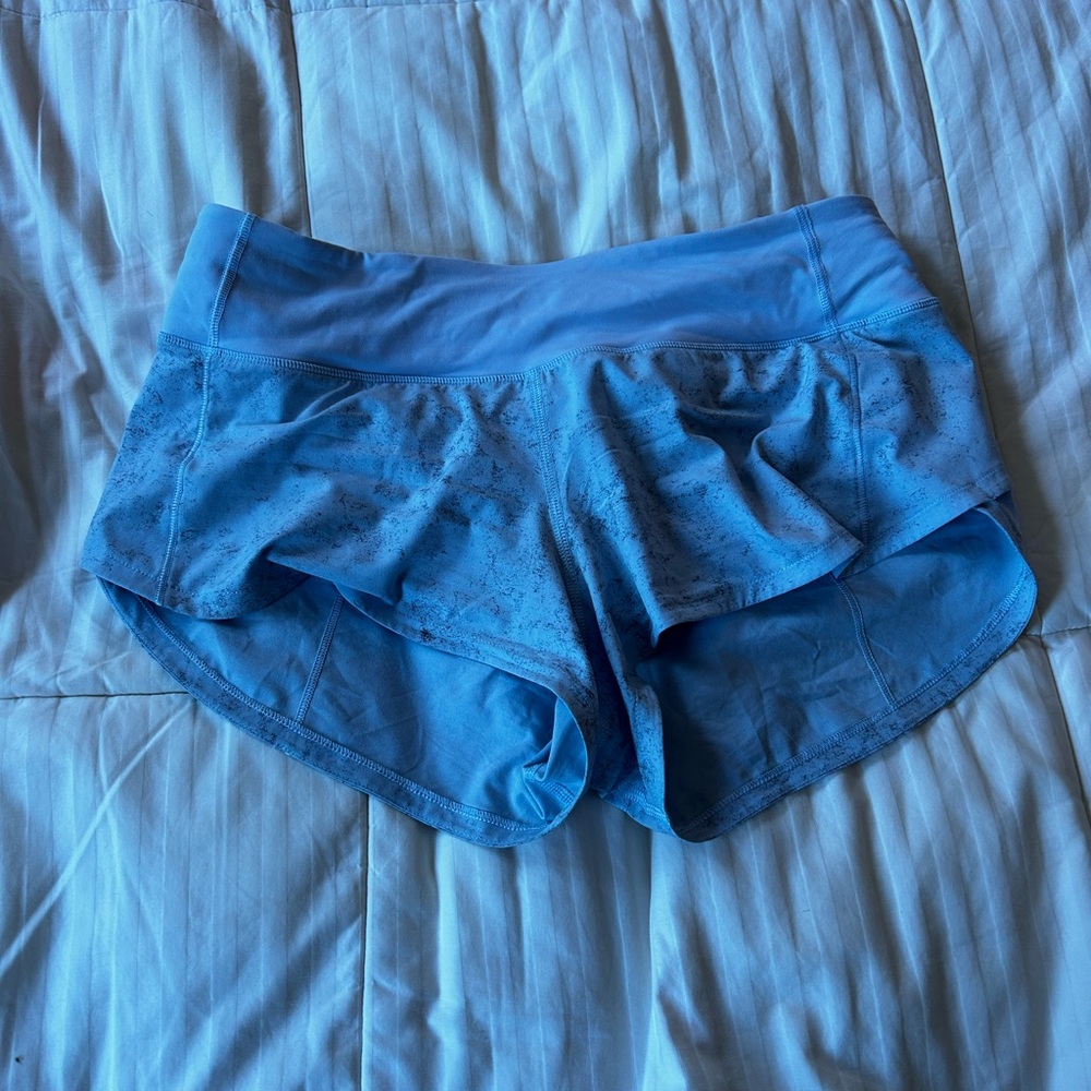 Light blue lulu lemon speed up shorts